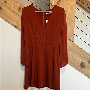 Alice + Olivia Rust Long Sleeve Dress